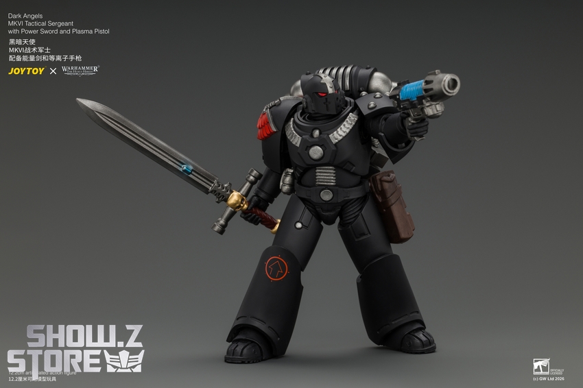 JoyToy JT05138 1/18 Warhammer The Horus Heresy Dark Angels MKVI Tactical Sergeant with Power Sword and Plasma Pistol - View 5 JoyToy JT05138 1/18 Warhammer The Horus Heresy Dark Angels MKVI Tactical Sergeant with Power Sword and Plasma Pistol - View 5