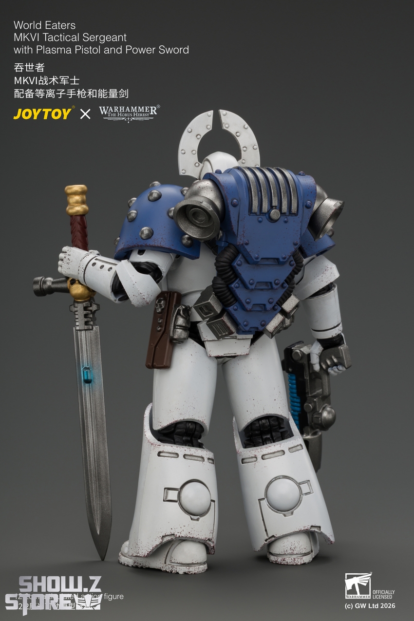 JoyToy JT05145 1/18 Warhammer The Horus Heresy World Eaters MKVI Tactical Sergeant with Plasma Pistol and Power Sword - View 4 JoyToy JT05145 1/18 Warhammer The Horus Heresy World Eaters MKVI Tactical Sergeant with Plasma Pistol and Power Sword - View 4