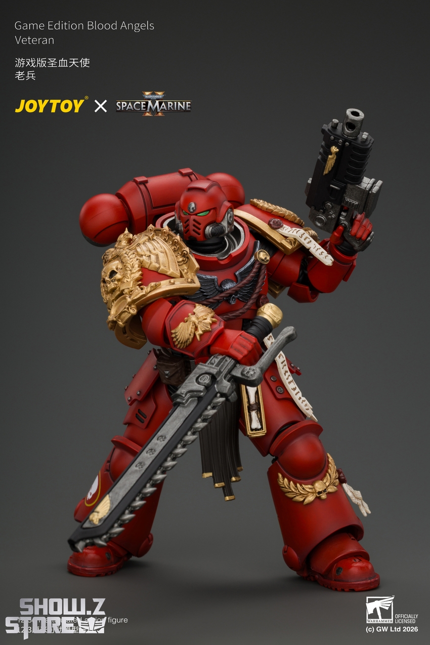 JoyToy JT05305 1/18 Warhammer 40K Game Edition Blood Angels Veteran with Bolt Rifle, Chainsword and Bolt Pistol and Plasma Pistol - View 6 JoyToy JT05305 1/18 Warhammer 40K Game Edition Blood Angels Veteran with Bolt Rifle, Chainsword and Bolt Pistol and Plasma Pistol - View 6
