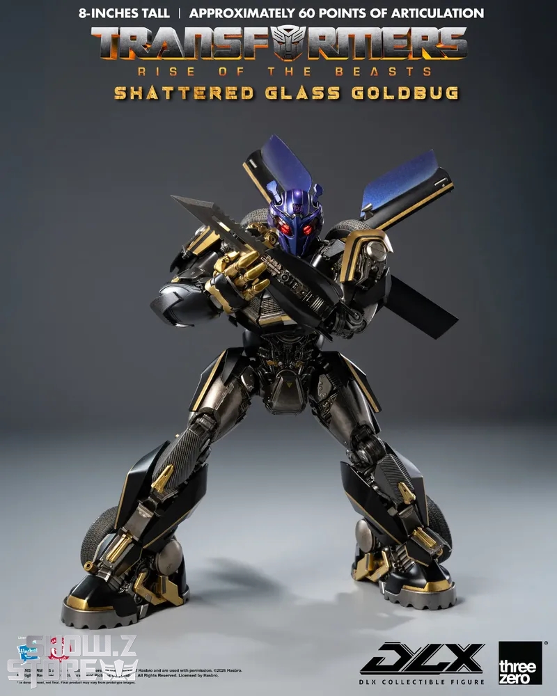 Threezero 3Z0904 Transformers Rise of the Beasts DLX Shattered Glass Goldbug - View 3 Threezero 3Z0904 Transformers Rise of the Beasts DLX Shattered Glass Goldbug - View 3