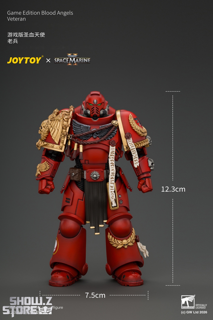 JoyToy JT05305 1/18 Warhammer 40K Game Edition Blood Angels Veteran with Bolt Rifle, Chainsword and Bolt Pistol and Plasma Pistol - View 10 JoyToy JT05305 1/18 Warhammer 40K Game Edition Blood Angels Veteran with Bolt Rifle, Chainsword and Bolt Pistol and Plasma Pistol - View 10