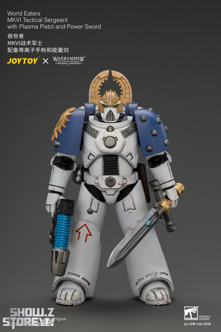 JoyToy JT05145 1/18 Warhammer The Horus Heresy World Eaters MKVI Tactical Sergeant with Plasma Pistol and Power Sword - View 2 JoyToy JT05145 1/18 Warhammer The Horus Heresy World Eaters MKVI Tactical Sergeant with Plasma Pistol and Power Sword - View 2