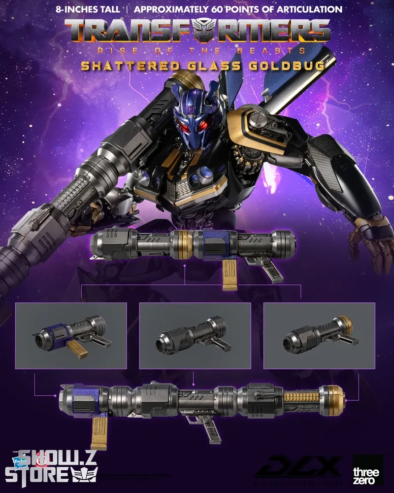 Threezero 3Z0904 Transformers Rise of the Beasts DLX Shattered Glass Goldbug - View 2 Threezero 3Z0904 Transformers Rise of the Beasts DLX Shattered Glass Goldbug - View 2