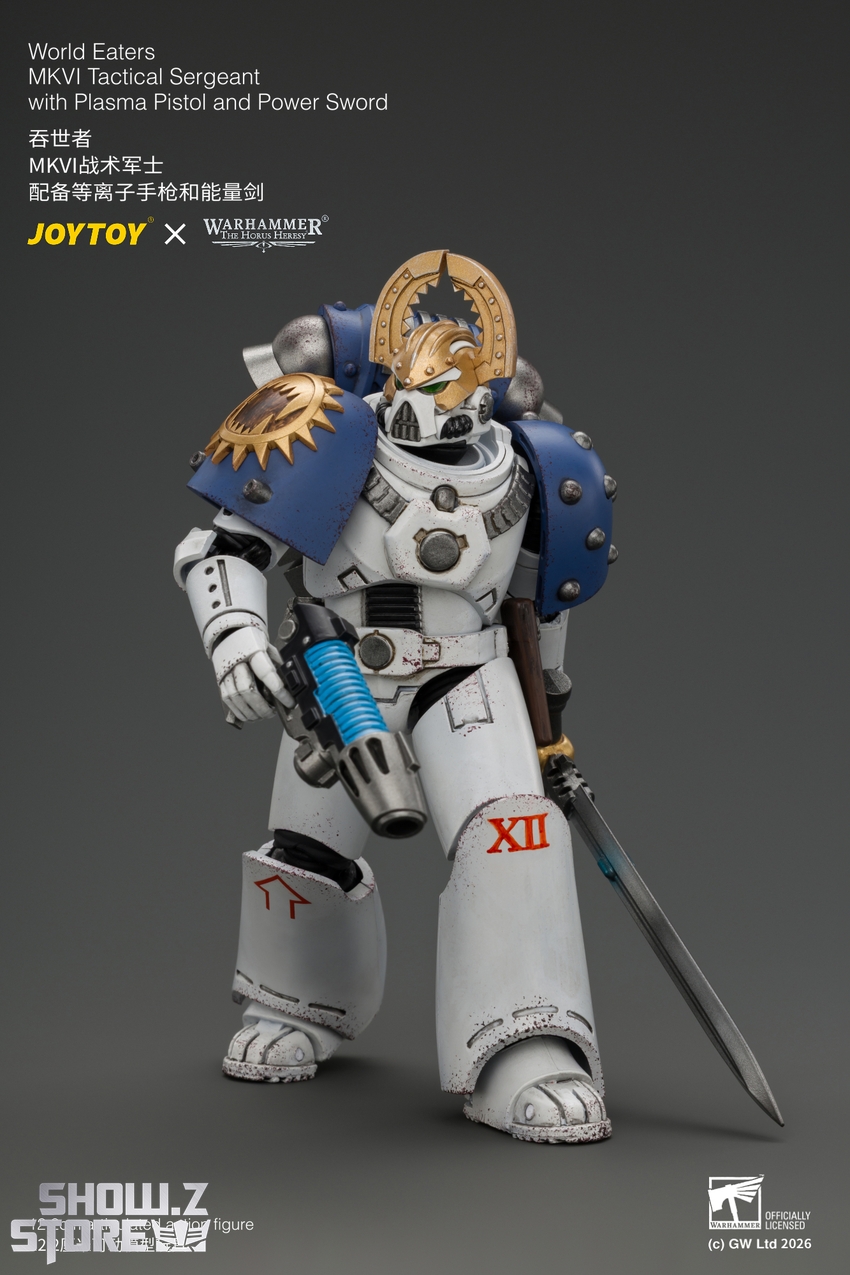 JoyToy JT05145 1/18 Warhammer The Horus Heresy World Eaters MKVI Tactical Sergeant with Plasma Pistol and Power Sword - View 6 JoyToy JT05145 1/18 Warhammer The Horus Heresy World Eaters MKVI Tactical Sergeant with Plasma Pistol and Power Sword - View 6
