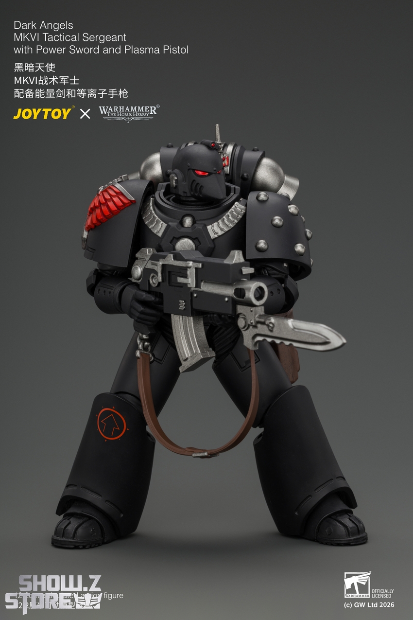JoyToy JT05138 1/18 Warhammer The Horus Heresy Dark Angels MKVI Tactical Sergeant with Power Sword and Plasma Pistol - View 7 JoyToy JT05138 1/18 Warhammer The Horus Heresy Dark Angels MKVI Tactical Sergeant with Power Sword and Plasma Pistol - View 7