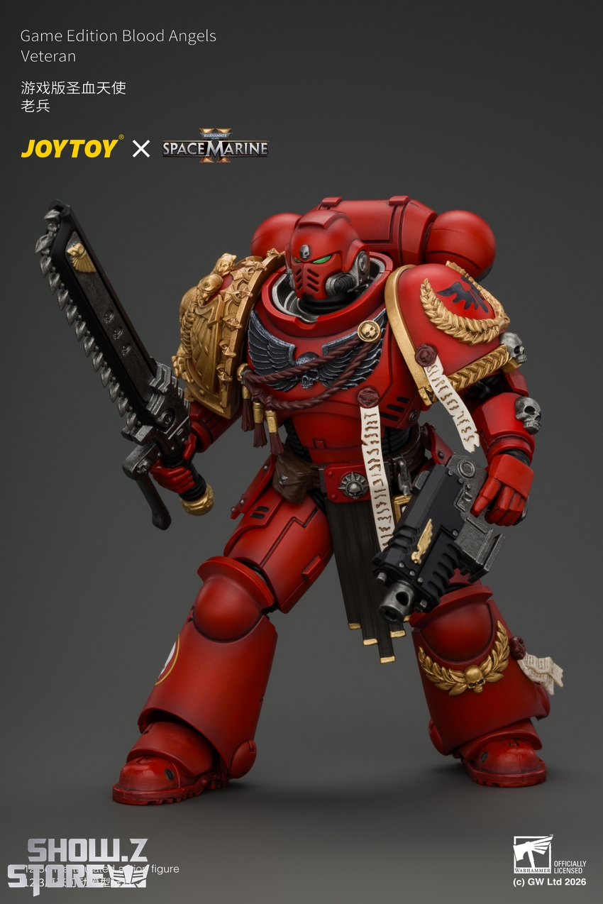 JoyToy JT05305 1/18 Warhammer 40K Game Edition Blood Angels Veteran with Bolt Rifle, Chainsword and Bolt Pistol and Plasma Pistol - View 8 JoyToy JT05305 1/18 Warhammer 40K Game Edition Blood Angels Veteran with Bolt Rifle, Chainsword and Bolt Pistol and Plasma Pistol - View 8