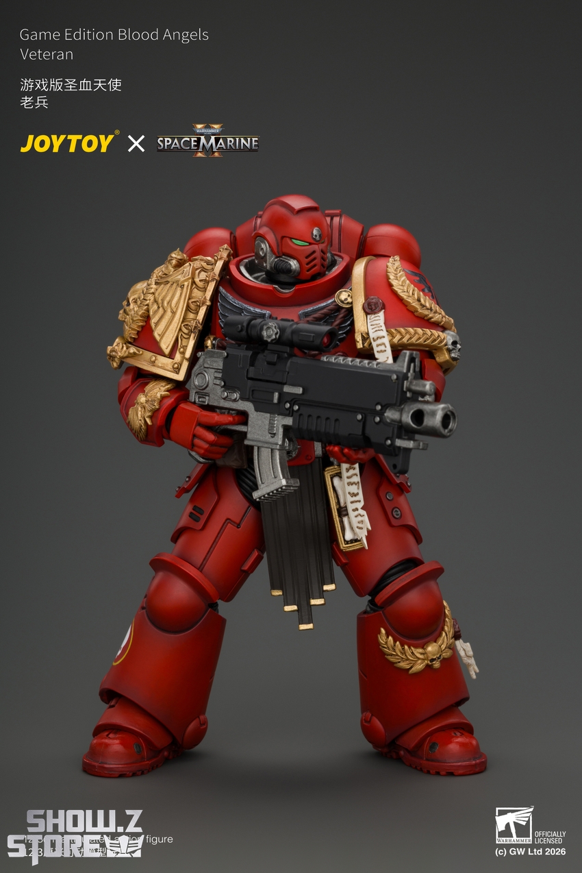 JoyToy JT05305 1/18 Warhammer 40K Game Edition Blood Angels Veteran with Bolt Rifle, Chainsword and Bolt Pistol and Plasma Pistol - View 5 JoyToy JT05305 1/18 Warhammer 40K Game Edition Blood Angels Veteran with Bolt Rifle, Chainsword and Bolt Pistol and Plasma Pistol - View 5