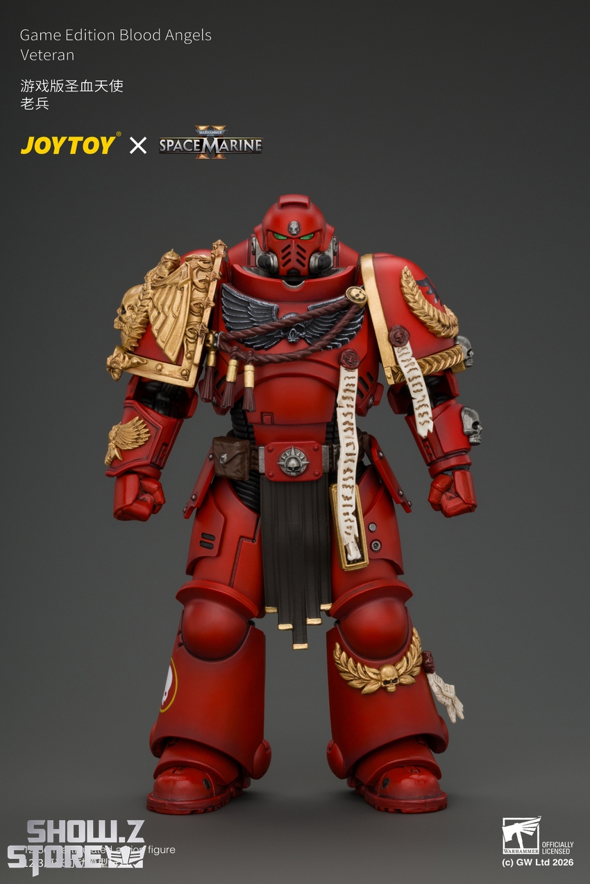 JoyToy JT05305 1/18 Warhammer 40K Game Edition Blood Angels Veteran with Bolt Rifle, Chainsword and Bolt Pistol and Plasma Pistol - View 1 JoyToy JT05305 1/18 Warhammer 40K Game Edition Blood Angels Veteran with Bolt Rifle, Chainsword and Bolt Pistol and Plasma Pistol - View 1