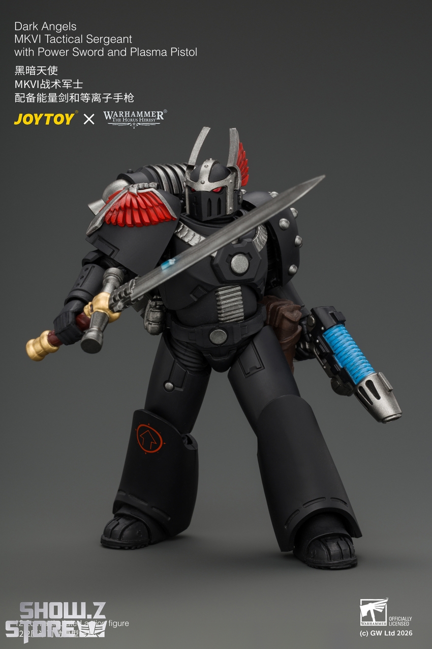 JoyToy JT05138 1/18 Warhammer The Horus Heresy Dark Angels MKVI Tactical Sergeant with Power Sword and Plasma Pistol - View 8 JoyToy JT05138 1/18 Warhammer The Horus Heresy Dark Angels MKVI Tactical Sergeant with Power Sword and Plasma Pistol - View 8