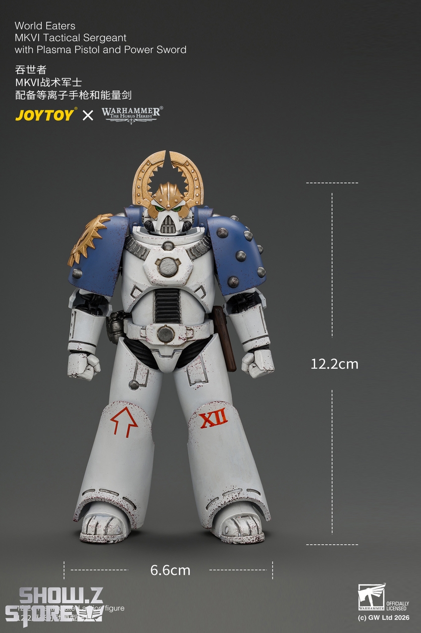 JoyToy JT05145 1/18 Warhammer The Horus Heresy World Eaters MKVI Tactical Sergeant with Plasma Pistol and Power Sword - View 10 JoyToy JT05145 1/18 Warhammer The Horus Heresy World Eaters MKVI Tactical Sergeant with Plasma Pistol and Power Sword - View 10