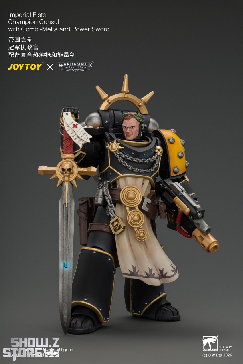JoyToy JT05121 1/18 Warhammer The Horus Heresy Imperial Fists Champion Consul with Combi-Melta and Power Sword - View 7 JoyToy JT05121 1/18 Warhammer The Horus Heresy Imperial Fists Champion Consul with Combi-Melta and Power Sword - View 7