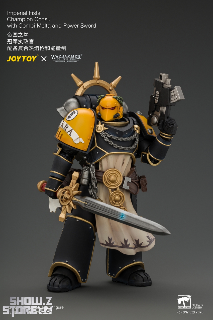 JoyToy JT05121 1/18 Warhammer The Horus Heresy Imperial Fists Champion Consul with Combi-Melta and Power Sword - View 3 JoyToy JT05121 1/18 Warhammer The Horus Heresy Imperial Fists Champion Consul with Combi-Melta and Power Sword - View 3