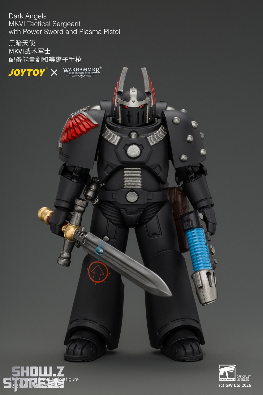JoyToy JT05138 1/18 Warhammer The Horus Heresy Dark Angels MKVI Tactical Sergeant with Power Sword and Plasma Pistol - View 2 JoyToy JT05138 1/18 Warhammer The Horus Heresy Dark Angels MKVI Tactical Sergeant with Power Sword and Plasma Pistol - View 2