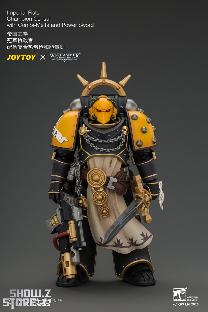JoyToy JT05121 1/18 Warhammer The Horus Heresy Imperial Fists Champion Consul with Combi-Melta and Power Sword - View 2 JoyToy JT05121 1/18 Warhammer The Horus Heresy Imperial Fists Champion Consul with Combi-Melta and Power Sword - View 2