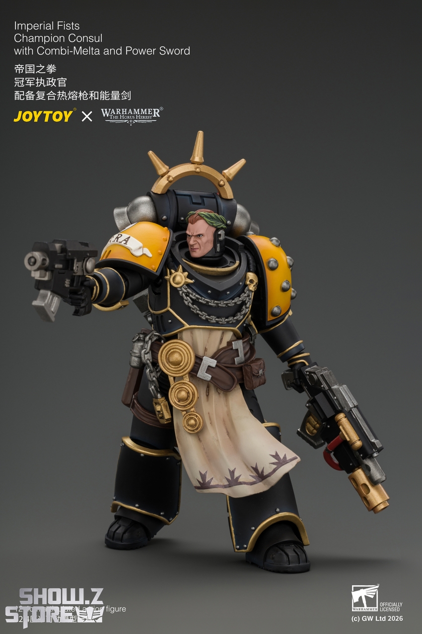 JoyToy JT05121 1/18 Warhammer The Horus Heresy Imperial Fists Champion Consul with Combi-Melta and Power Sword - View 9 JoyToy JT05121 1/18 Warhammer The Horus Heresy Imperial Fists Champion Consul with Combi-Melta and Power Sword - View 9