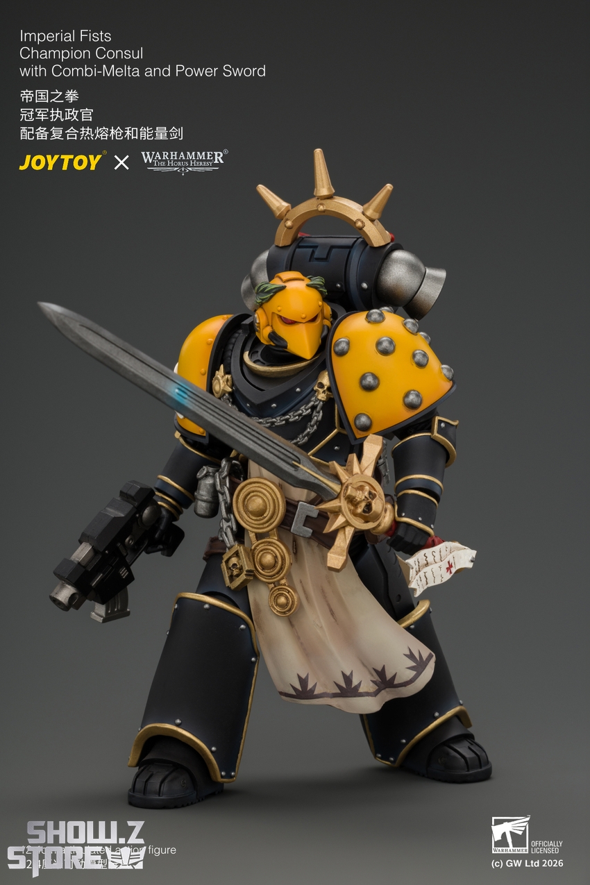 JoyToy JT05121 1/18 Warhammer The Horus Heresy Imperial Fists Champion Consul with Combi-Melta and Power Sword - View 6 JoyToy JT05121 1/18 Warhammer The Horus Heresy Imperial Fists Champion Consul with Combi-Melta and Power Sword - View 6