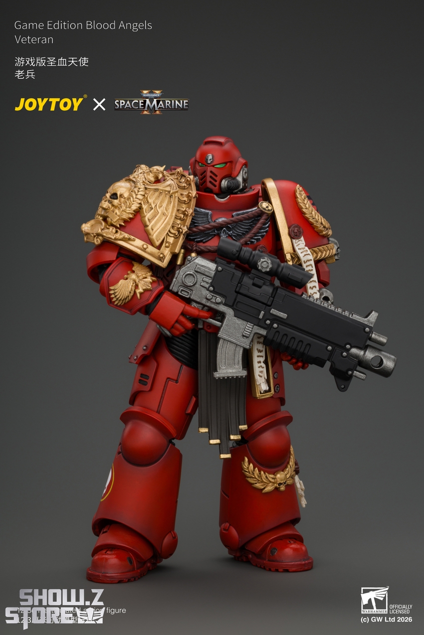 JoyToy JT05305 1/18 Warhammer 40K Game Edition Blood Angels Veteran with Bolt Rifle, Chainsword and Bolt Pistol and Plasma Pistol - View 3 JoyToy JT05305 1/18 Warhammer 40K Game Edition Blood Angels Veteran with Bolt Rifle, Chainsword and Bolt Pistol and Plasma Pistol - View 3