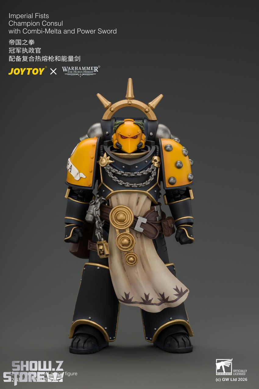 JoyToy JT05121 1/18 Warhammer The Horus Heresy Imperial Fists Champion Consul with Combi-Melta and Power Sword - View 1 JoyToy JT05121 1/18 Warhammer The Horus Heresy Imperial Fists Champion Consul with Combi-Melta and Power Sword - View 1