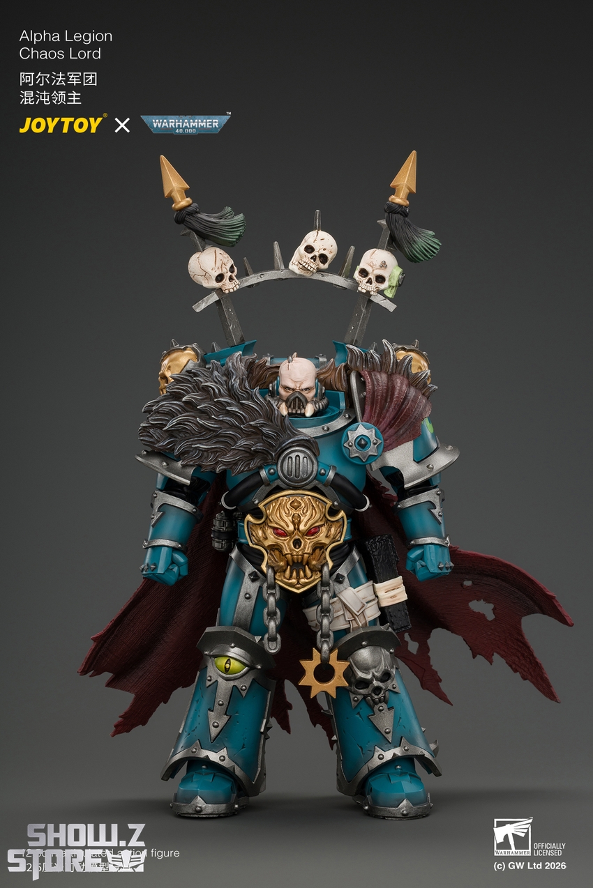 JoyToy JT05053 1/18 Warhammer 40K Alpha Legion Chaos Lord with Plasma Pistol and Accursed Weapon - View 1 JoyToy JT05053 1/18 Warhammer 40K Alpha Legion Chaos Lord with Plasma Pistol and Accursed Weapon - View 1