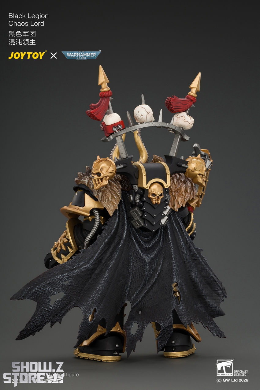 JoyToy JT05046 1/18 Warhammer 40K Black Legion Chaos Lord with Power Fist, Plasma Pistol and Astartes Chainblade - View 3 JoyToy JT05046 1/18 Warhammer 40K Black Legion Chaos Lord with Power Fist, Plasma Pistol and Astartes Chainblade - View 3