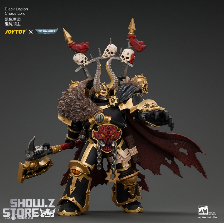 JoyToy JT05046 1/18 Warhammer 40K Black Legion Chaos Lord with Power Fist, Plasma Pistol and Astartes Chainblade - View 5 JoyToy JT05046 1/18 Warhammer 40K Black Legion Chaos Lord with Power Fist, Plasma Pistol and Astartes Chainblade - View 5