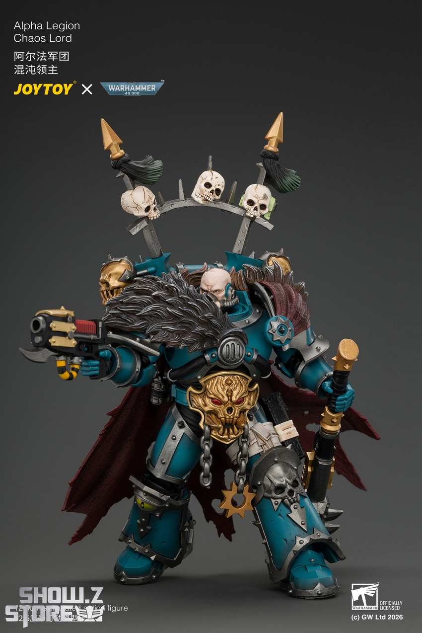 JoyToy JT05053 1/18 Warhammer 40K Alpha Legion Chaos Lord with Plasma Pistol and Accursed Weapon - View 7 JoyToy JT05053 1/18 Warhammer 40K Alpha Legion Chaos Lord with Plasma Pistol and Accursed Weapon - View 7