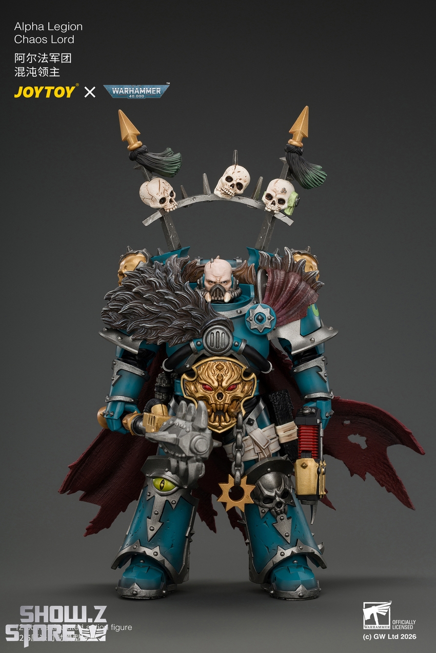 JoyToy JT05053 1/18 Warhammer 40K Alpha Legion Chaos Lord with Plasma Pistol and Accursed Weapon - View 2 JoyToy JT05053 1/18 Warhammer 40K Alpha Legion Chaos Lord with Plasma Pistol and Accursed Weapon - View 2