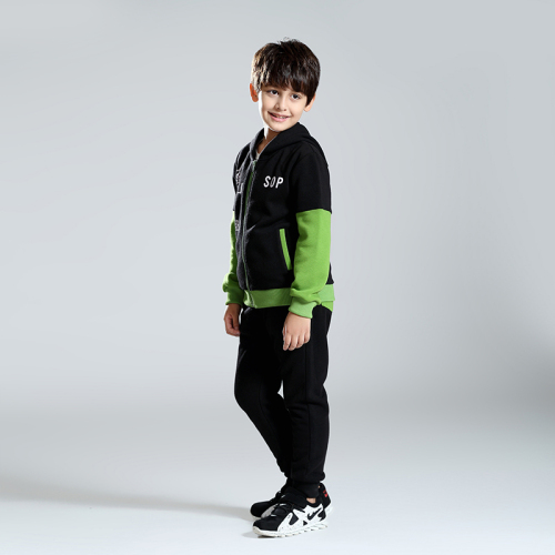 boy print zipper hoodies