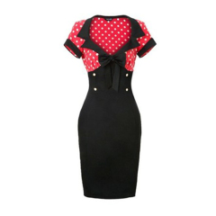 Ladies polka dot wiggle formal dresses for woman wholesale China