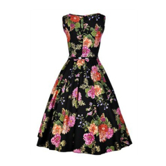 Ladies jumper style party dresses hepburn floral dress for woman alibaba China