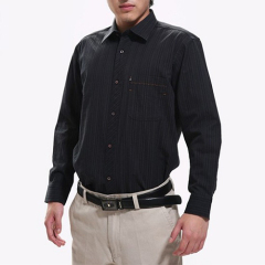 Modern design black striped organic cotton mens dress polo shirts with pocket