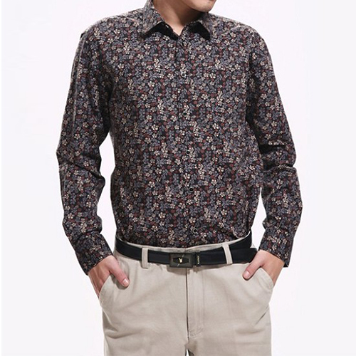 2015 new stylish 100cotton flower print fashion shirts for men