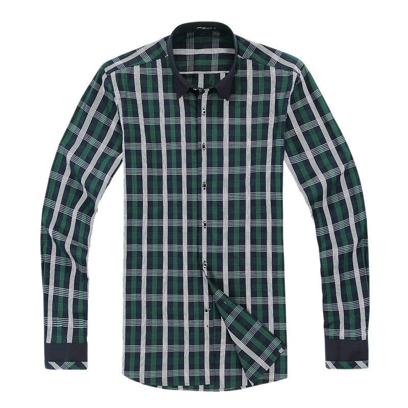 European style wholesale button down plaid plain shirt for men