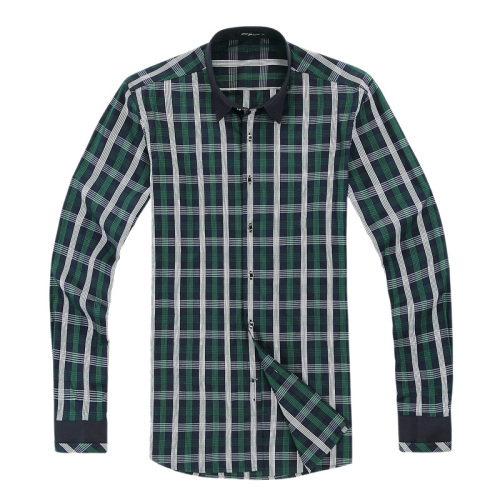 European style wholesale button down plaid plain shirt for men