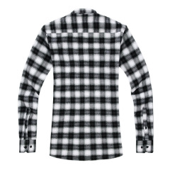 Nice-looking black white plaid italian mens designer polo denim shirt