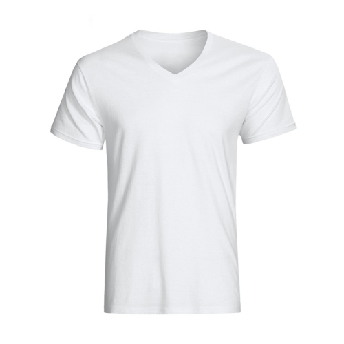 China Wholesale Men TShirt White Short Sleeve Bamboo V-Neck T-Shirts