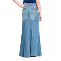 Wholesale Jean Skirt Women High Quality Cotton Maxi Long Denim Skirts