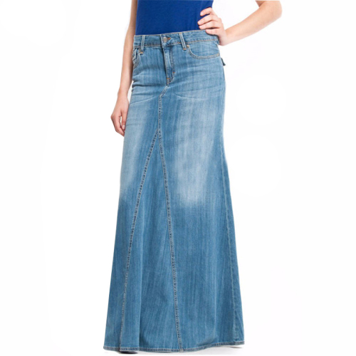 Wholesale Jean Skirt Women High Quality Cotton Maxi Long Denim Skirts