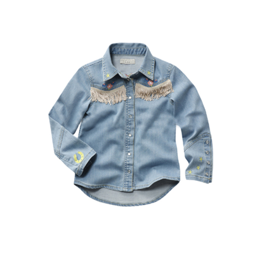 Children shirts autumn long-sleeved kids top blouse girls denim shirt