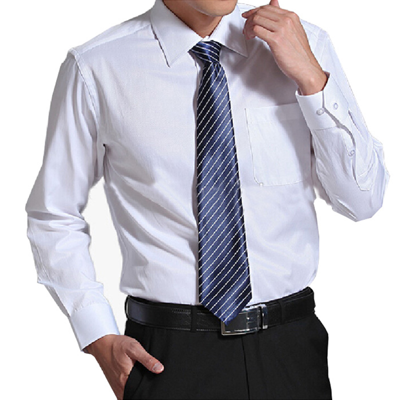 Business white plain long sleeve men casual shirts wholesale