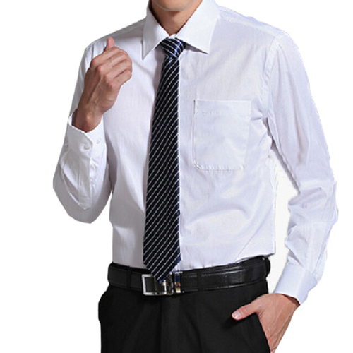 Business white plain long sleeve men casual shirts wholesale