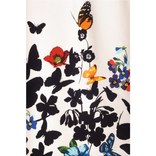 Online Shopping Tea Collection For Classic Beautiful White Butterfly Print Lady Dress