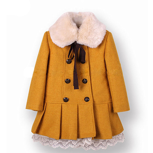 New design lace girl dress formal coat fancy girls coat for winter