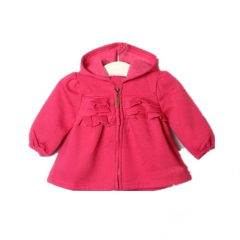 Ruffle design little girls sweatshirt coats french terry knitted child girls hoodies