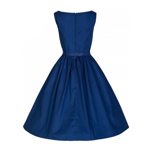Plus size new design women hepburn dresses lady cloth latest design plus size blue dress