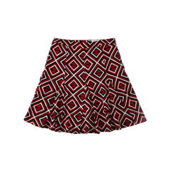 Fashionable Design Woman High Waisted Knee Length Red Wool A Line Skirt Flared Pattern