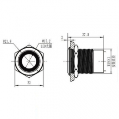 Mini touch switch for LED cabinet light with angel blue eye