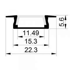 2216LED aluminium profiles/recessed mounted