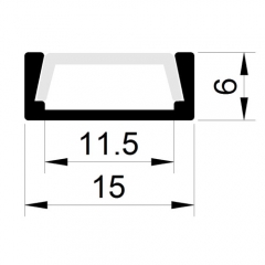 1506 LED aluminium profiles/Surface mounted