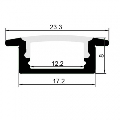 2308LED aluminium profiles/recessed mounted